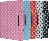 Point Of View Mobii Tab P1025 Diamond Class Polkadot Hoes met 360 graden Multi-stand, Blauw, merk i12Cover