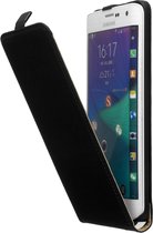 Zwart Lederen Flip Case Cover Hoesje Samsung Galaxy Note Edge