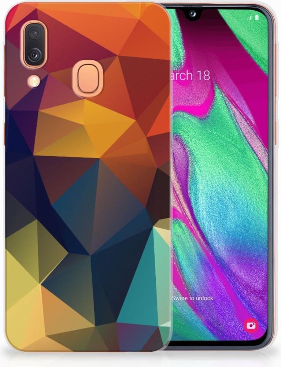 Samsung Galaxy A40 TPU Hoesje Polygon Color