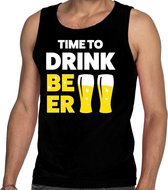 Time to drink Beer tekst tanktop / mouwloos shirt zwart heren - heren singlet Time to drink Beer M