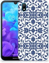 Back Case Huawei Y5 (2019) TPU Siliconen Hoesje Flower Blue