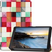 Case2go - Tablet hoes geschikt voor Samsung Galaxy Tab A 8.0 (2019) - Tri-Fold Book Case - Blocks