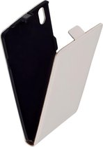 Lederen Wit Sony Xperia T3 / Style Flip Case Cover Hoesje