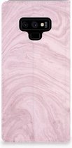 Geschikt voor Samsung Galaxy Note 9 Standcase Hoesje Marble Pink