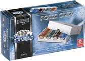 Diamond Pokerchips - Set met 100 chips - waardes 5 / 10 / 25 / 50 - Casino Kwaliteit