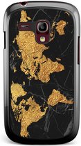 Samsung S3 Mini hoesje - Wereldmap | Samsung Galaxy S3 Mini case | Hardcase backcover zwart