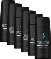 Axe apollo Body Spray - 150 ml - deodorant - 6 st - Voordeelverpakking