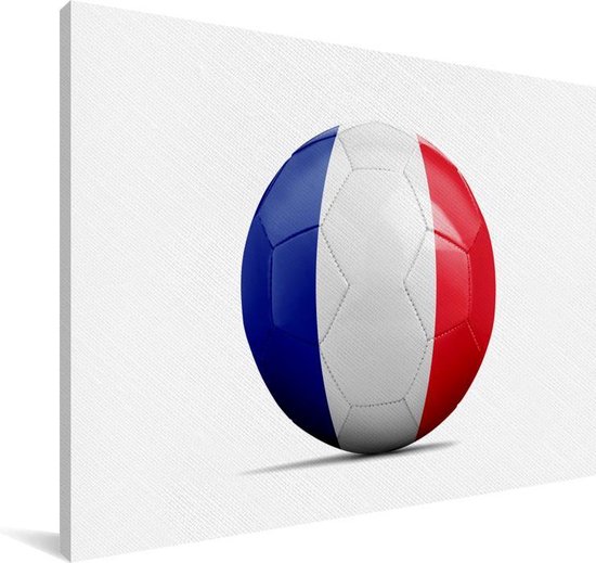 De Franse vlag op een voetbal Canvas 60x40 cm Foto print op Canvas