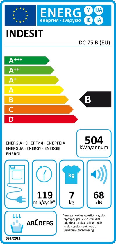 Indesit IDC 75 B (EU) - Condensatie droogkast | bol