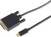 S-Conn 10-58185 video kabel adapter 1,8 m DVI-D USB C Zwart