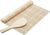 Easy Sushi Roller Bamboe Mat - Sushi Roll Maker Set - Rolmatje Rijstlepel Kit - 2-Delig