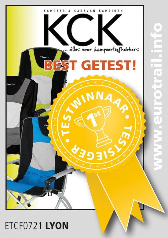 Eurotrail Camping stoel Lyon - charcoal zwart van Eurotrail — afbeelding 2