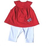Poppenkleding Tuniek Met Legging Mini Mommy Rood Meisjes 33-37 Cm