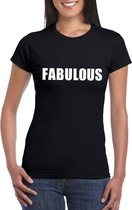Fabulous tekst t-shirt zwart dames XS