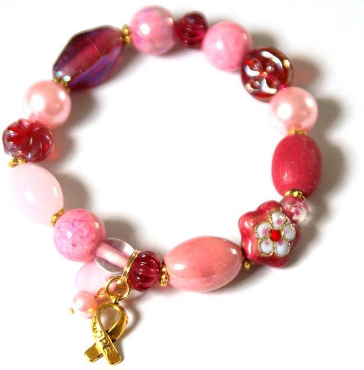 Jewellicious Designs Sweet Pink geluksarmband voor Pink Ribbon