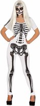 Halloween - Witte skelet catsuit kostuum voor dames 42-44 (L/XL)