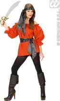 Widmann - Piraat & Viking Kostuum - Elegante Blouse Rood Vrouw - Rood - Medium - Bierfeest - Verkleedkleding