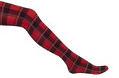 Bonnie Doon - Dames - Fashionable Checks Tights - Rood/Rood/Strawberry - maat 36/38