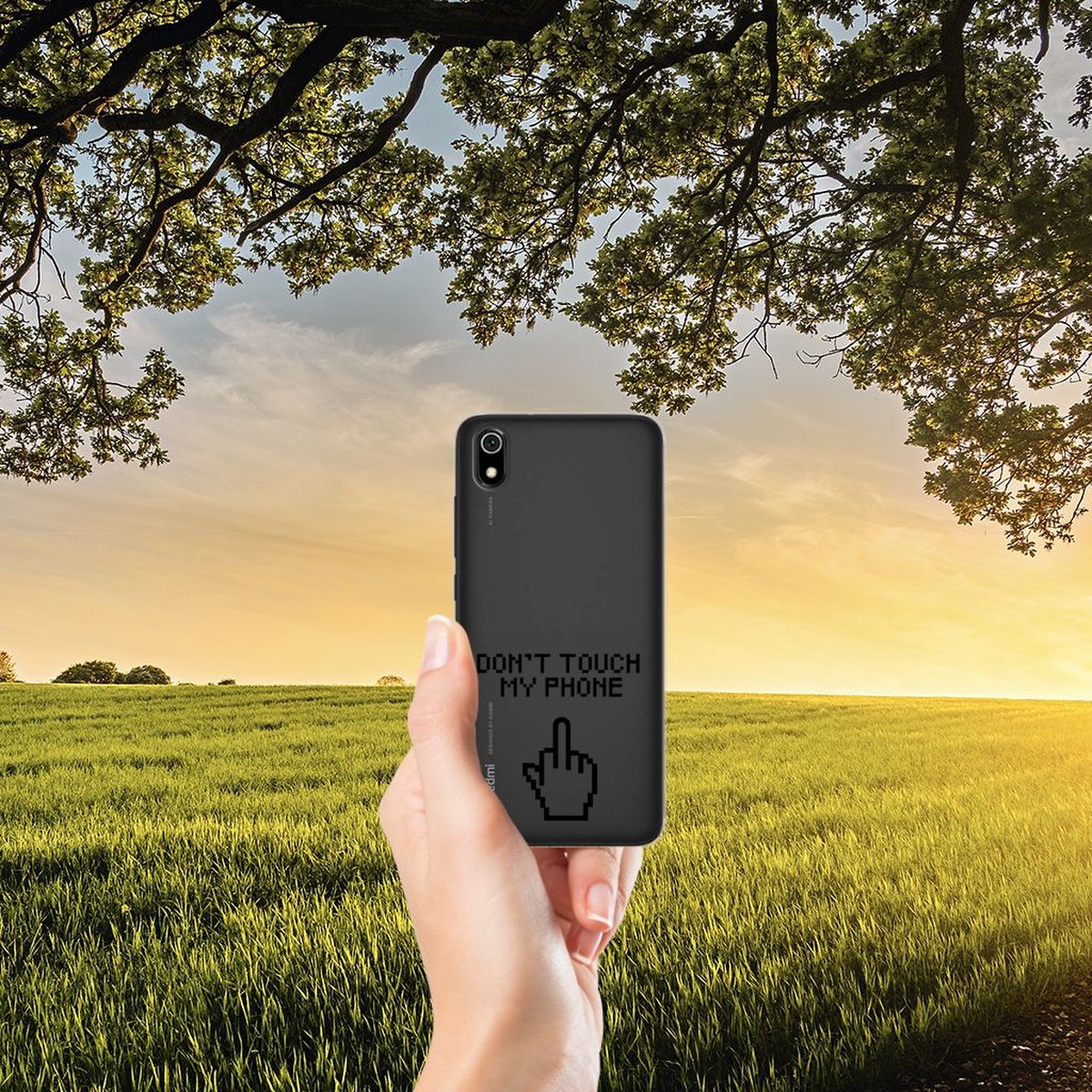 Xiaomi Redmi 7A Silicone-hoesje Finger Don't Touch My Phone