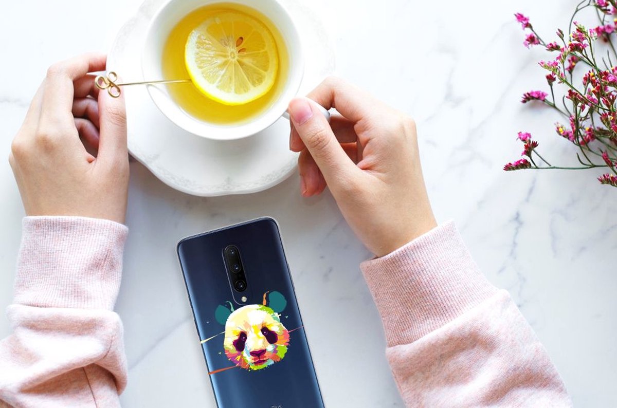 OnePlus 7 Pro Telefoonhoesje met Naam Panda Color