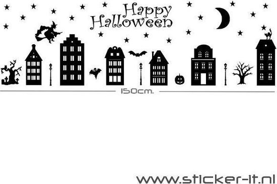 Halloween raamsticker zwart 150cm!