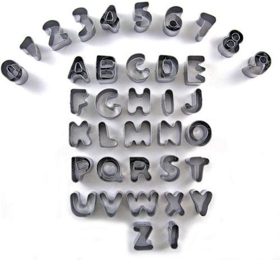 ABC Uitsteekvorm Set - Alfabet Letter & Cijfers - Koekjes / Koekvormpjes -... | bol.com