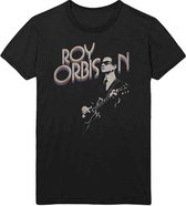 Roy Orbison Heren Tshirt -L- Guitar And Logo Zwart