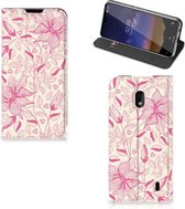 Nokia 2.2 Smart Cover Pink Flowers