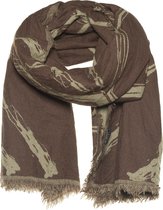 Amor Collections - Dubbel geweven sjaal - Wol - Taupe/Bruin - 100x200 cm