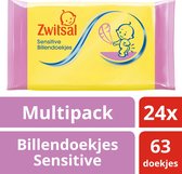 Zwitsal Billendoekjes Sensitive - 24 x 63 stuks - Baby - Voordeelverpakking
