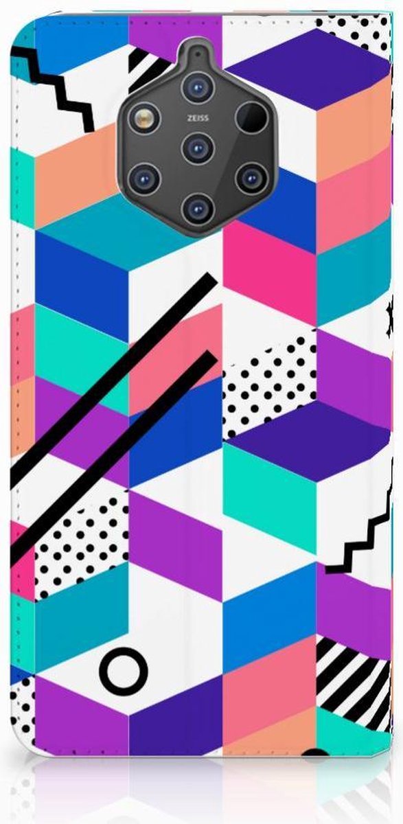 Standcase Hoesje voor Nokia 9 PureView Stand Case Blokken Kleurrijk