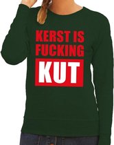 Foute kersttrui / sweater Kerst Is Fucking Kut groen voor dames - Kersttruien XL (42)