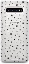 Fooncase Hoesje Geschikt voor Samsung Galaxy S10 - Shockproof Case - Back Cover / Soft Case - Stars / Sterretjes
