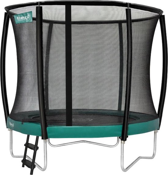 Etan Premium Gold Combi Deluxe Trampoline set - Ø305 cm - inc. sterke Deluxe Veiligheidsnet - UV-bestendige Randkussen - sterk Duits PVC - Extreem veilig - Hoogste springcomfort - Made in Europe - Nieuwste model - Groen - Rond