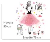 MUURSTICKER - BALLET - BALLETJURK GIRL -WANDDECORATIE - KINDERKAMER - BABYKAMER - TH COMMERCE - MEISJE - nr 034