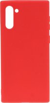 Shop4 - Samsung Galaxy Note 10 Hoesje - Zachte Back Case Mat Rood