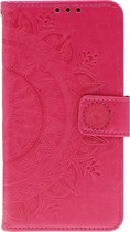 Shop4 - Xiaomi Mi A3 Hoesje - Wallet Case Mandala Patroon Roze