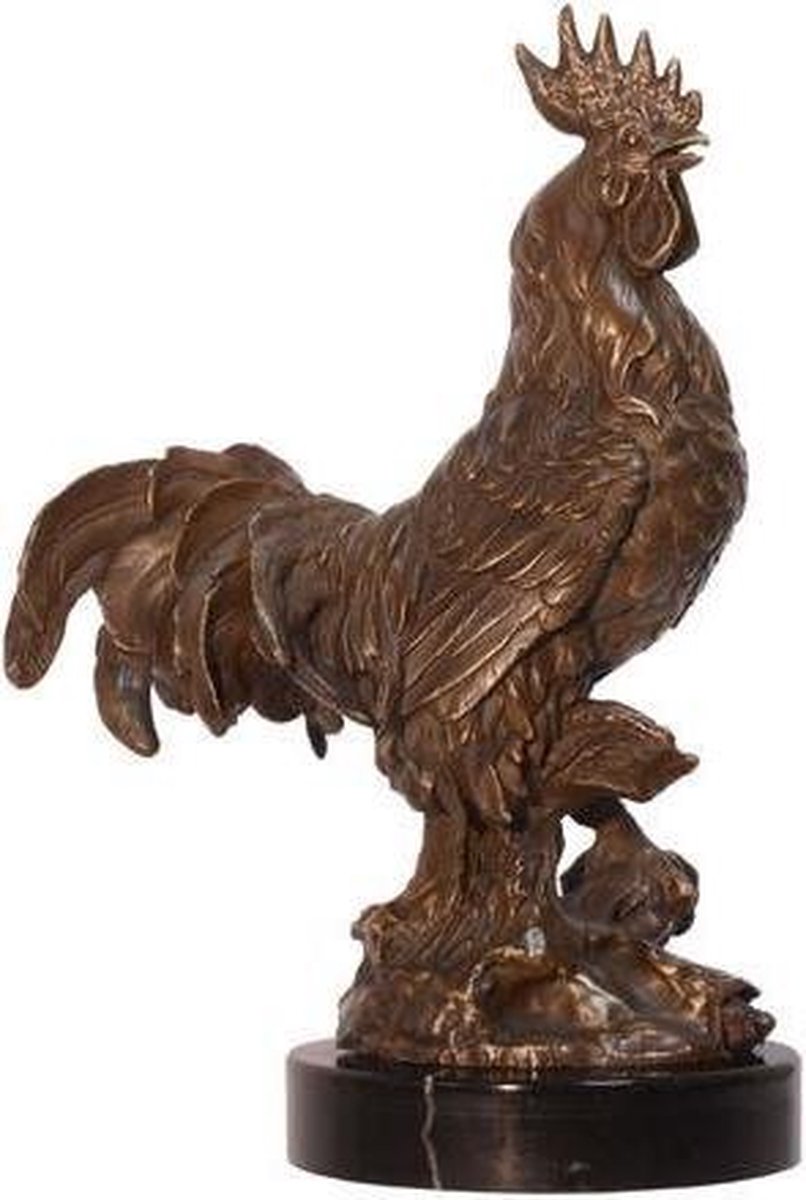 Haan - Bronzen beeld - Klassiek, set van 2 - 31,5 cm hoog