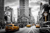 Peinture - Taxi jaune en noir et blanc New York