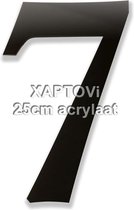 Xaptovi Huisnummer 7 Materiaal: Acrylaat - Hoogte: 25cm - Kleur: Zwart