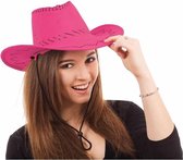 Roze cowboy hoed met stiksels