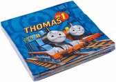 20x Thomas de trein themafeest servetten 33 x 33 cm papier - Kinderfeestje papieren wegwerp tafeldecoraties