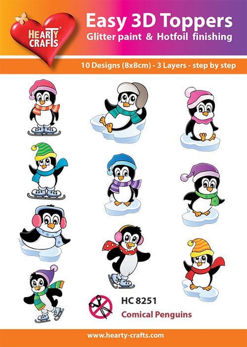 Easy 3D Toppers Komische Pinguïns - HC8251