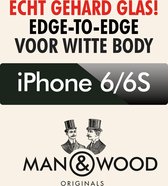 Man & Wood Edge to Edge Screenprotector / Schermbescherming ECHT GEHARD GLAS (Tempered Glass) - iPhone 6/6S - WIT