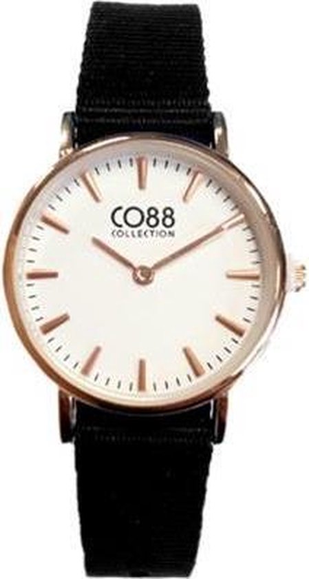 CO88 Collection Horloges 8CW 10044 Horloge met Nato Band - Ø26 mm - Zwart / Rosékleurig