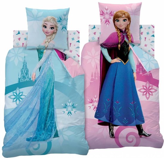 Afhankelijkheid werkzaamheid Verstrooien Disney Frozen Elsa en Anna - Flanel Dekbedovertrek - Eenpersoons - 140 x  200 cm - Multi | bol.com