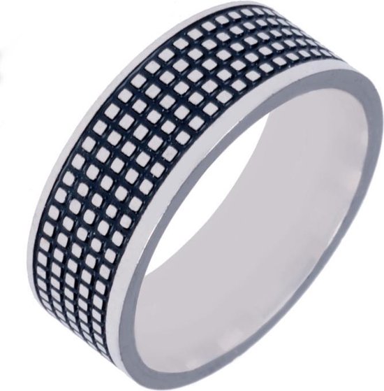 Stalen mannen ring Grid 8mm-19mm