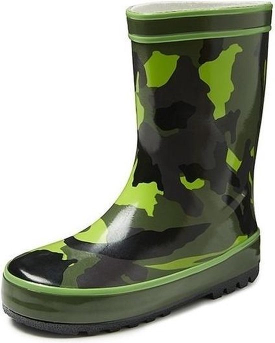 Groene kleuter/kinder regenlaarzen camouflage - Rubberen camouflage  print... | bol