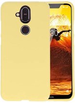 Bestcases Color Telefoonhoesje - Backcover Hoesje - Siliconen Case Back Cover voor Nokia 8.1 - Geel