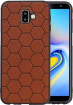 Bruin Hexagon Hard Case voor Samsung Galaxy J6 Plus